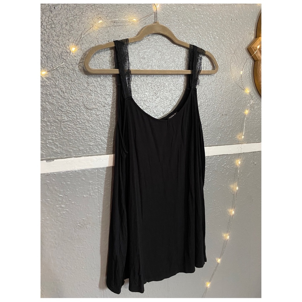 Torrid black lace strap swing cami